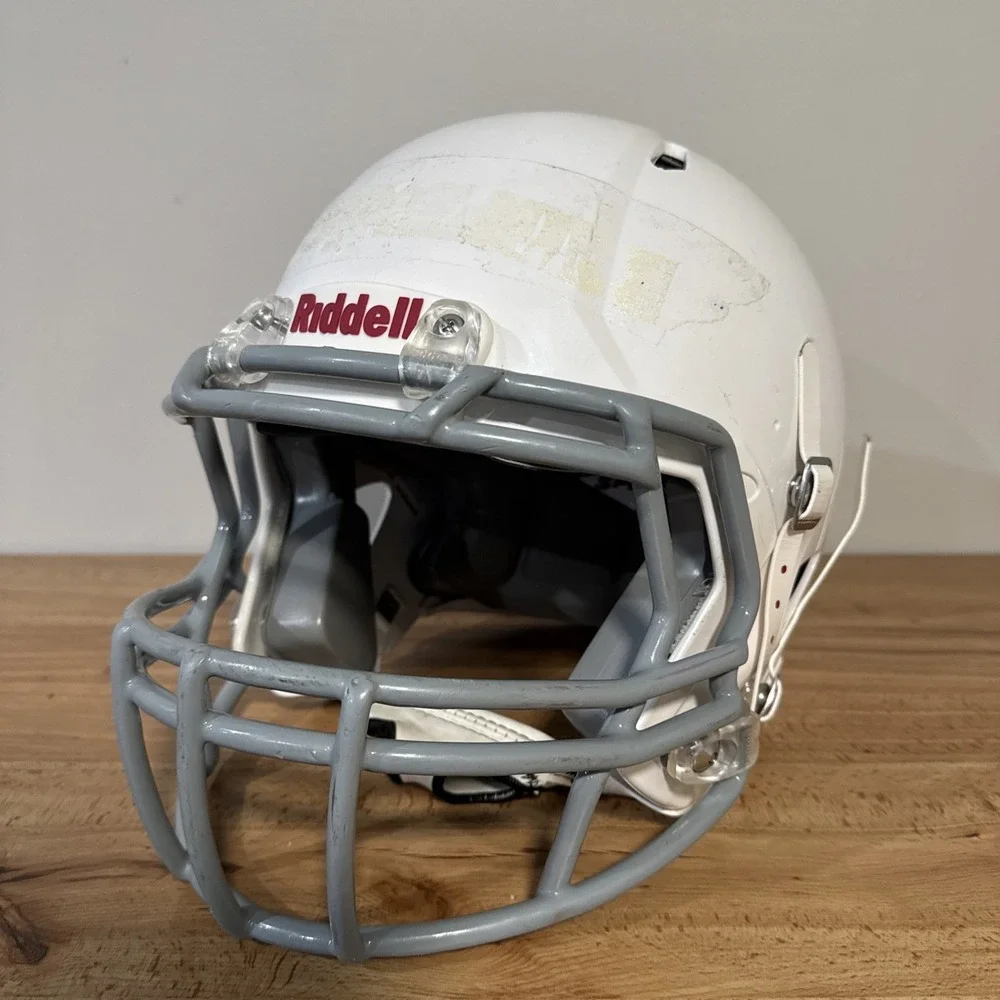 Riddell Speed Classic Football Helmet 2017 - White Grey Face Mask Sz Youth Large - Picture 1 of 11